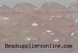 CRQ197 15.5 inches 12*16mm faceted teardrop natural rose quartz beads