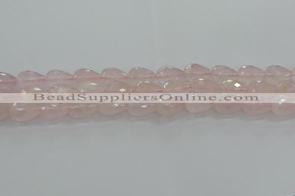 CRQ197 15.5 inches 12*16mm faceted teardrop natural rose quartz beads