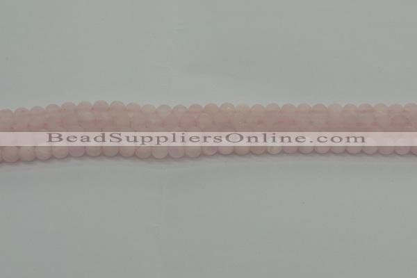 CRQ220 15.5 inches 4mm round matte rose quartz gemstone beads