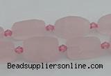 CRQ232 15.5 inches 9*16mm oval rose quartz beads wholesale