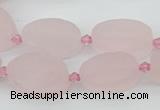 CRQ234 15.5 inches 13*20mm oval rose quartz beads wholesale