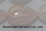 CRQ241 15.5 inches 18*25mm flat teardrop rose quartz beads