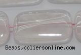 CRQ247 15.5 inches 22*30mm rectangle rose quartz beads wholesale