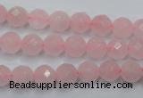 CRQ263 15.5 inches 8mm faceted round rose quartz beads