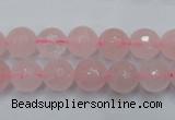 CRQ264 15.5 inches 10mm faceted round rose quartz beads