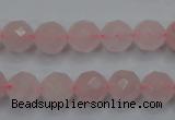 CRQ265 15.5 inches 10mm faceted round rose quartz beads