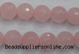 CRQ266 15.5 inches 12mm faceted round rose quartz beads