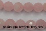 CRQ267 15.5 inches 12mm faceted round rose quartz beads