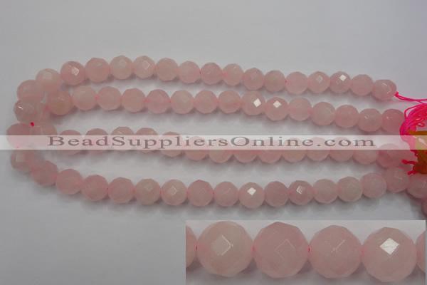 CRQ267 15.5 inches 12mm faceted round rose quartz beads