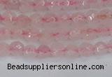 CRQ280 15.5 inches 4mm faceted round rose quartz beads wholesale