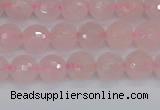 CRQ289 15.5 inches 6mm faceted round rose quartz gemstone beads