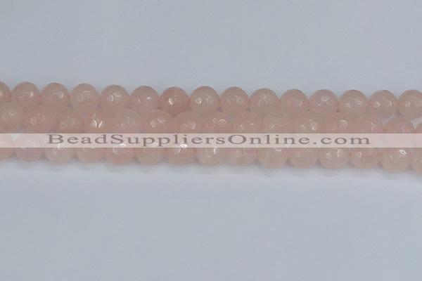 CRQ292 15.5 inches 12mm faceted round rose quartz gemstone beads