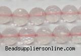 CRQ32 15.5 inches faceted round 12mm natural rose quartz beads