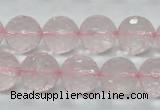 CRQ33 15.5 inches 14mm faceted round natural rose quartz beads