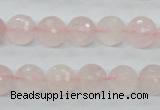 CRQ34 15.5 inches 10mm faceted round natural rose quartz beads