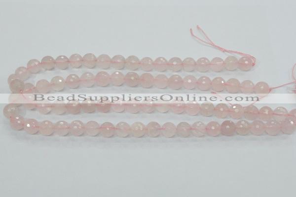 CRQ34 15.5 inches 10mm faceted round natural rose quartz beads