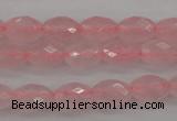 CRQ350 15.5 inches 6*9mm faceted rice rose quartz beads