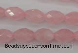 CRQ352 15.5 inches 10*14mm faceted rice rose quartz beads