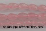 CRQ355 15.5 inches 6*9mm faceted teardrop rose quartz beads