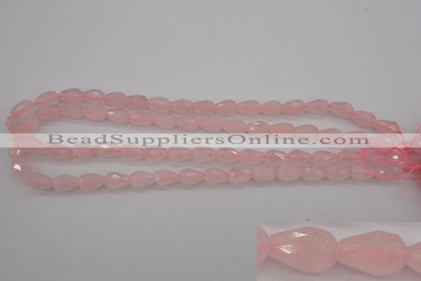 CRQ356 15.5 inches 8*12mm faceted teardrop rose quartz beads