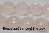 CRQ37 15.5 inches 16mm faceted round natural rose quartz beads