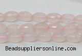 CRQ39 15.5 inches 6*10mm faceted rice natural rose quartz beads