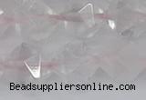 CRQ404 15.5 inches 12mm faceted nuggets rose quartz beads