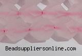 CRQ409 15.5 inches 12mm faceted nuggets matte rose quartz beads