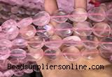 CRQ423 15.5 inches 15*20mm faceted flat teardrop rose quartz beads