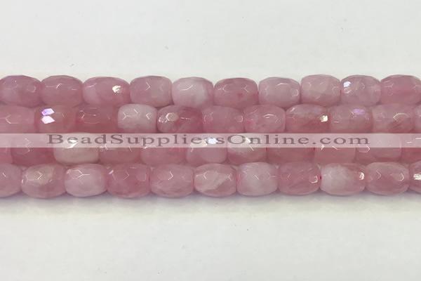 CRQ425 15.5 inches 10*15mm - 11*16mm faceted drum rose quartz beads