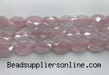 CRQ427 22*28mm - 25*30mm faceted octagonal rose quartz beads