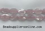 CRQ428 30*38mm - 30*40mm faceted octagonal rose quartz beads