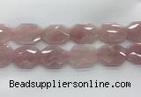 CRQ429 30*35mm - 35*45mm faceted octagonal rose quartz beads