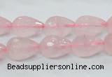 CRQ43 15.5 inches 10*14mm faceted teardrop natural rose quartz beads