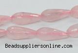 CRQ44 15.5 inches 8*20mm faceted teardrop natural rose quartz beads