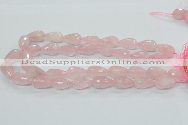 CRQ46 15.5 inches 14*20mm faceted teardrop natural rose quartz beads