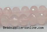 CRQ49 15.5 inches 10*14mm faceted rondelle natural rose quartz beads