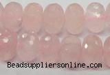 CRQ50 15.5 inches 10*16mm faceted rondelle natural rose quartz beads