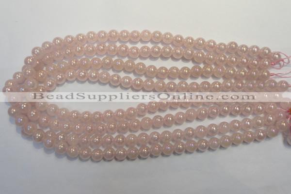 CRQ502 15.5 inches 8mm round AB-color rose quartz beads