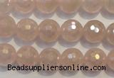 CRQ514 15.5 inches 12mm faceted round AB-color rose quartz beads