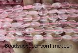 CRQ556 15.5 inches 8*12mm faceted oval rose quartz beads wholesale