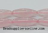 CRQ57 15.5 inches 10*30mm rice natural rose quartz beads wholesale