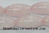 CRQ60 15.5 inches 15*30mm rice natural rose quartz beads wholesale