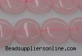 CRQ601 15.5 inches 12mm flat round rose quartz beads wholesale