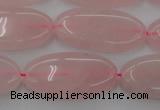 CRQ614 15.5 inches 15*30mm oval rose quartz beads wholesale