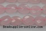 CRQ618 15.5 inches 8*10mm faceted oval rose quartz beads wholesale