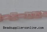 CRQ620 15.5 inches 8*8mm square rose quartz beads wholesale