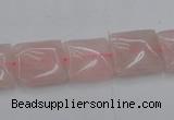 CRQ623 15.5 inches 14*14mm square rose quartz beads wholesale