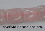 CRQ624 15.5 inches 16*16mm square rose quartz beads wholesale