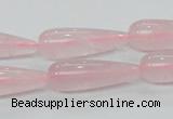 CRQ63 15.5 inches 10*30mm teardrop natural rose quartz beads wholesale